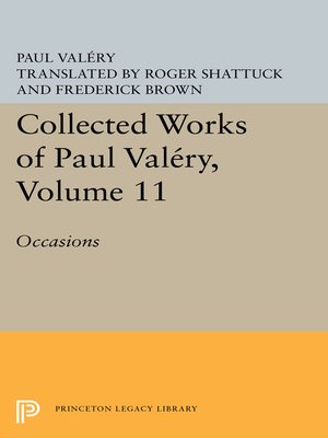 cover image of Collected Works of Paul Valery, Volume 11